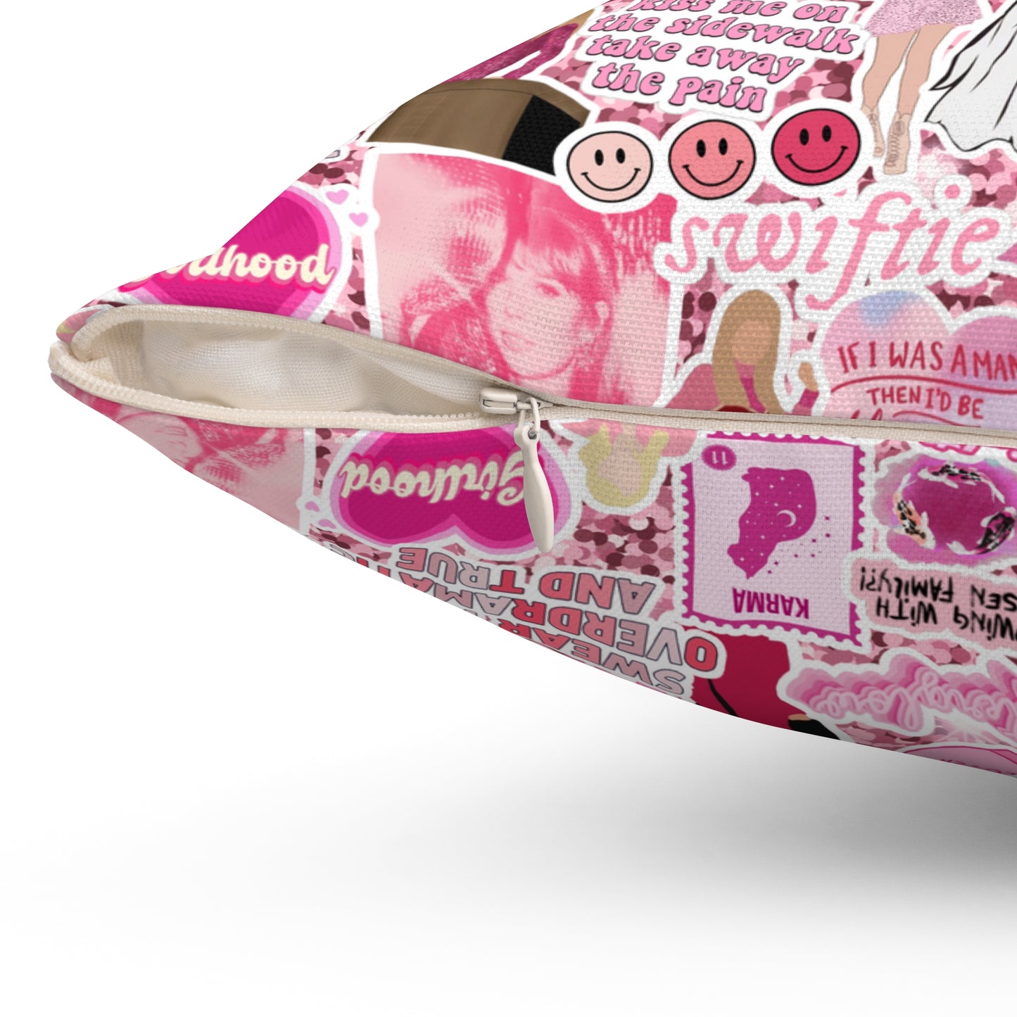 Pink Swiftie Square Pillow with Insert, Offered in 4 Sizes