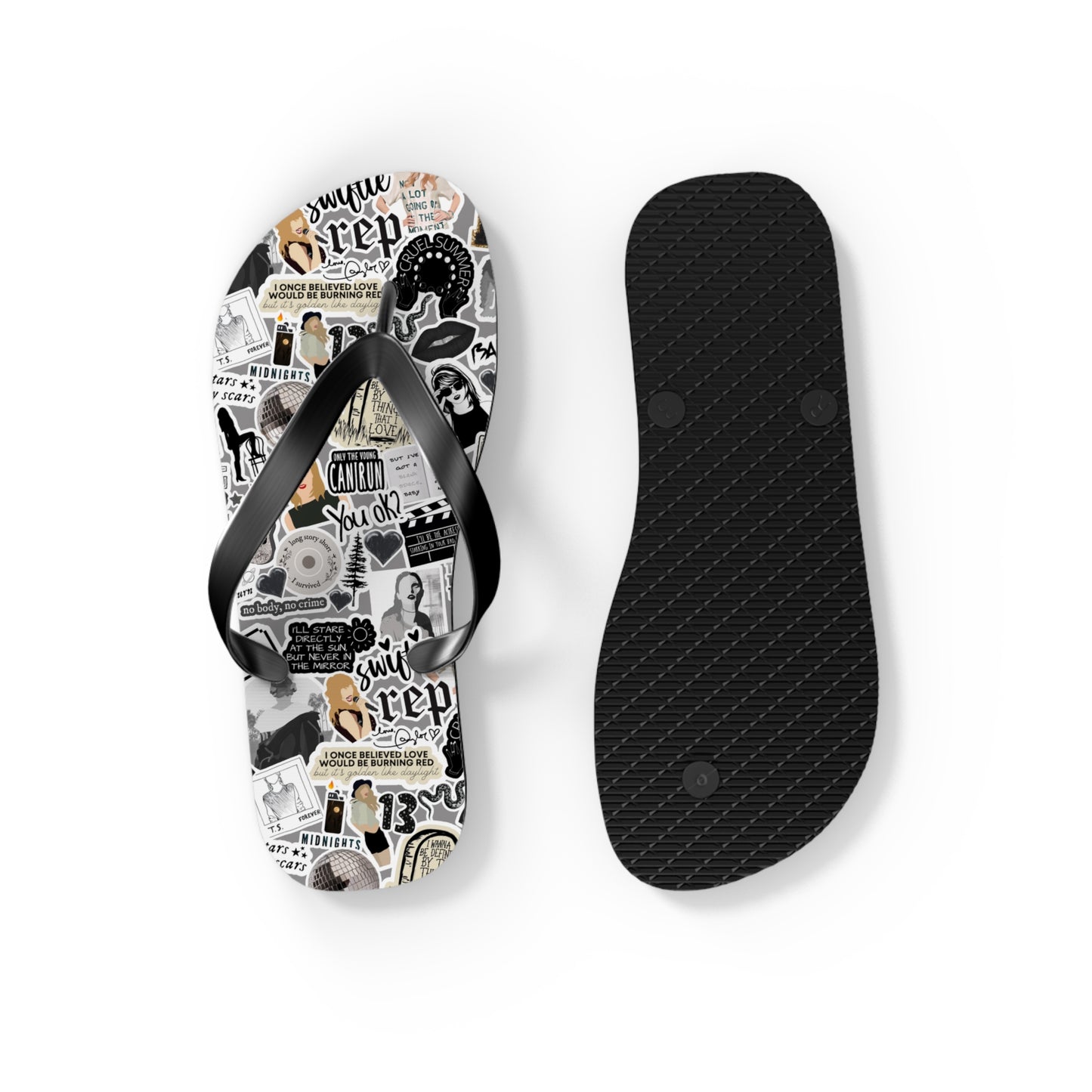 Black TS Women's Flip Flops