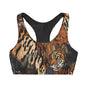 Tiger Boho Abstract  Girls' Seamless Sports Bra