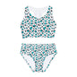 Teal and Black Leopard Girls Two Piece Swimsuit