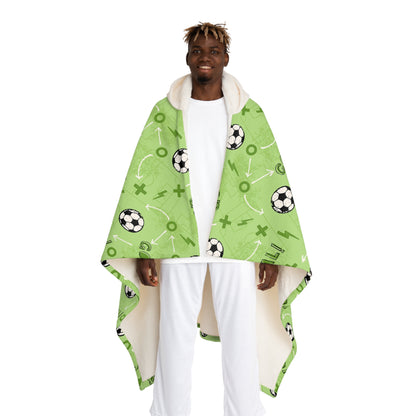 Green Soccer Sherpa Fleece Blanket