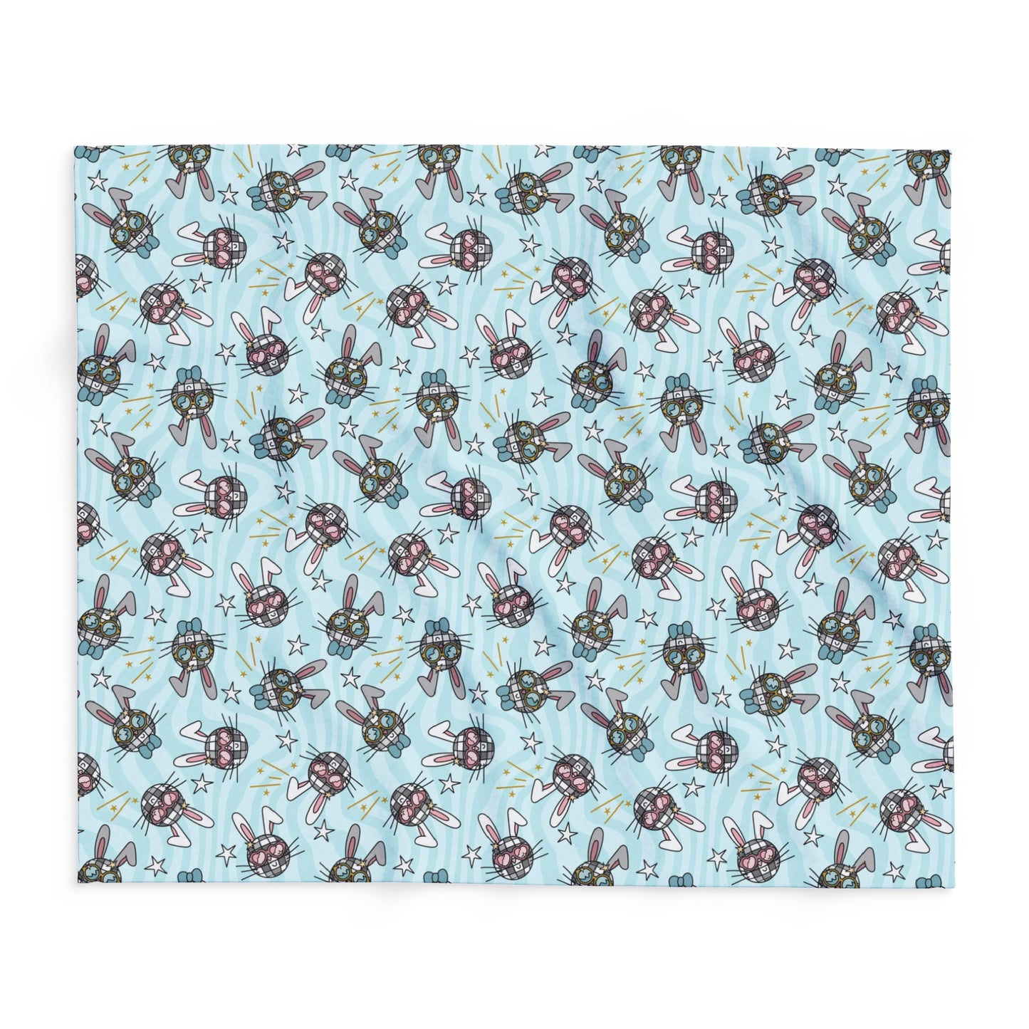 Blue Disco Bunny Arctic Fleece Blanket