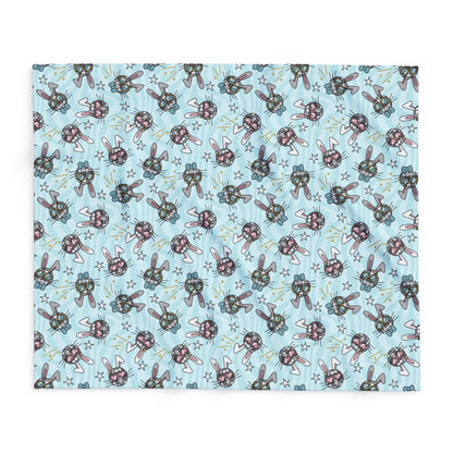 Blue Disco Bunny Arctic Fleece Blanket