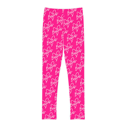 Hot Pink Besties Girls Full-Length Leggings