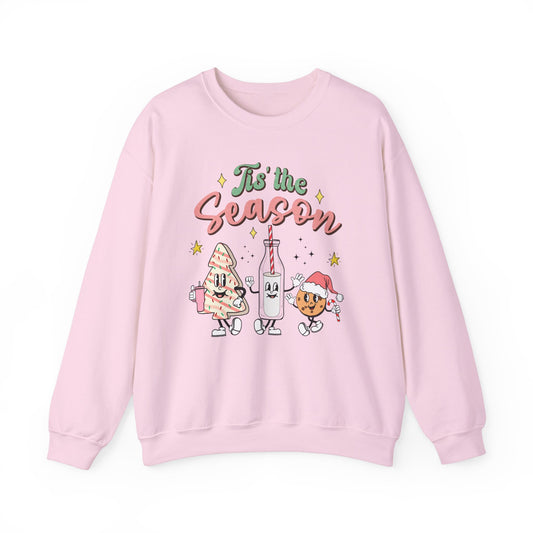 Tis the Season Milk and Cookie Christmas Tree Snacks Crewneck Sweatshirt