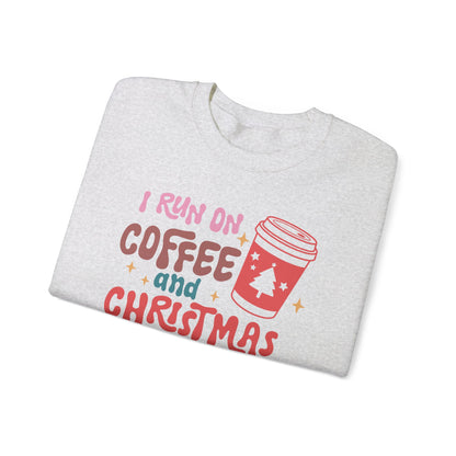 I run on Coffee and Christmas Cheer Unisex Heavy Blend™ Crewneck Sweatshirt