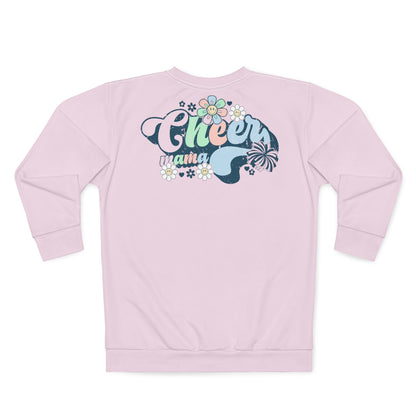 Cheer Mama Flower Retro Smiley Face Purple Custom Color Sweatshirt