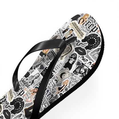 Black TS Women's Flip Flops