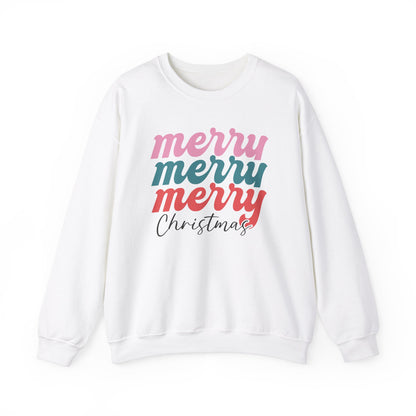 Merry Stacked Christmas Unisex Heavy Blend™ Crewneck Sweatshirt