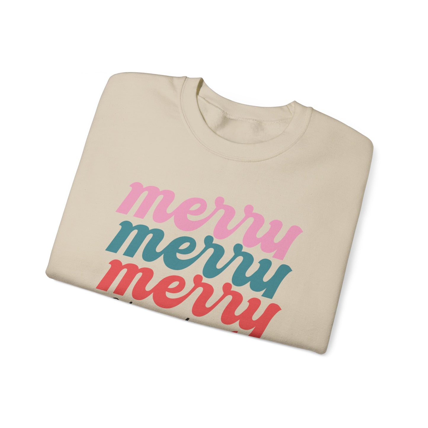 Merry Stacked Christmas Unisex Heavy Blend™ Crewneck Sweatshirt