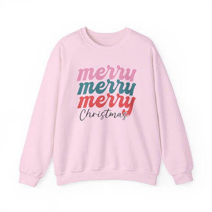 Merry Stacked Christmas Unisex Heavy Blend™ Crewneck Sweatshirt