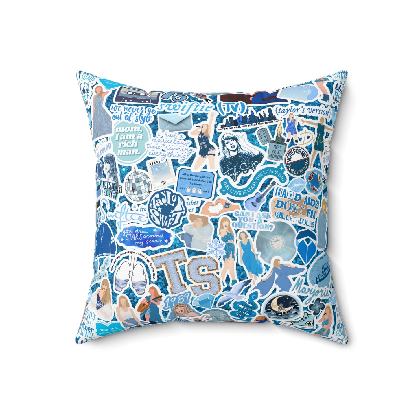 Blue Swiftie Square Pillow with Insert, Offered in 4 Sizes