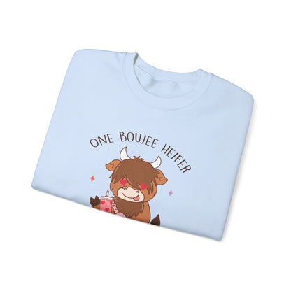 Valentine's Day Stanley One Bougee Heifer Funny, Crewneck Sweatshirt, 7 Colors Available