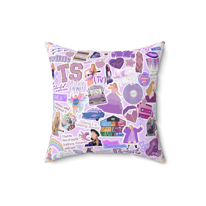 Purple Swiftie Square Pillow with Insert, Offered in 4 Sizes