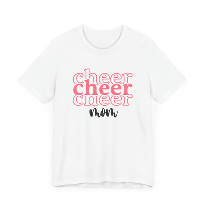 Cheer Stacked Mom, Pink, Light Blue, White