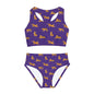 All Over Tiger, Clemson Style Purple Girls Two Piece White Swimsuit