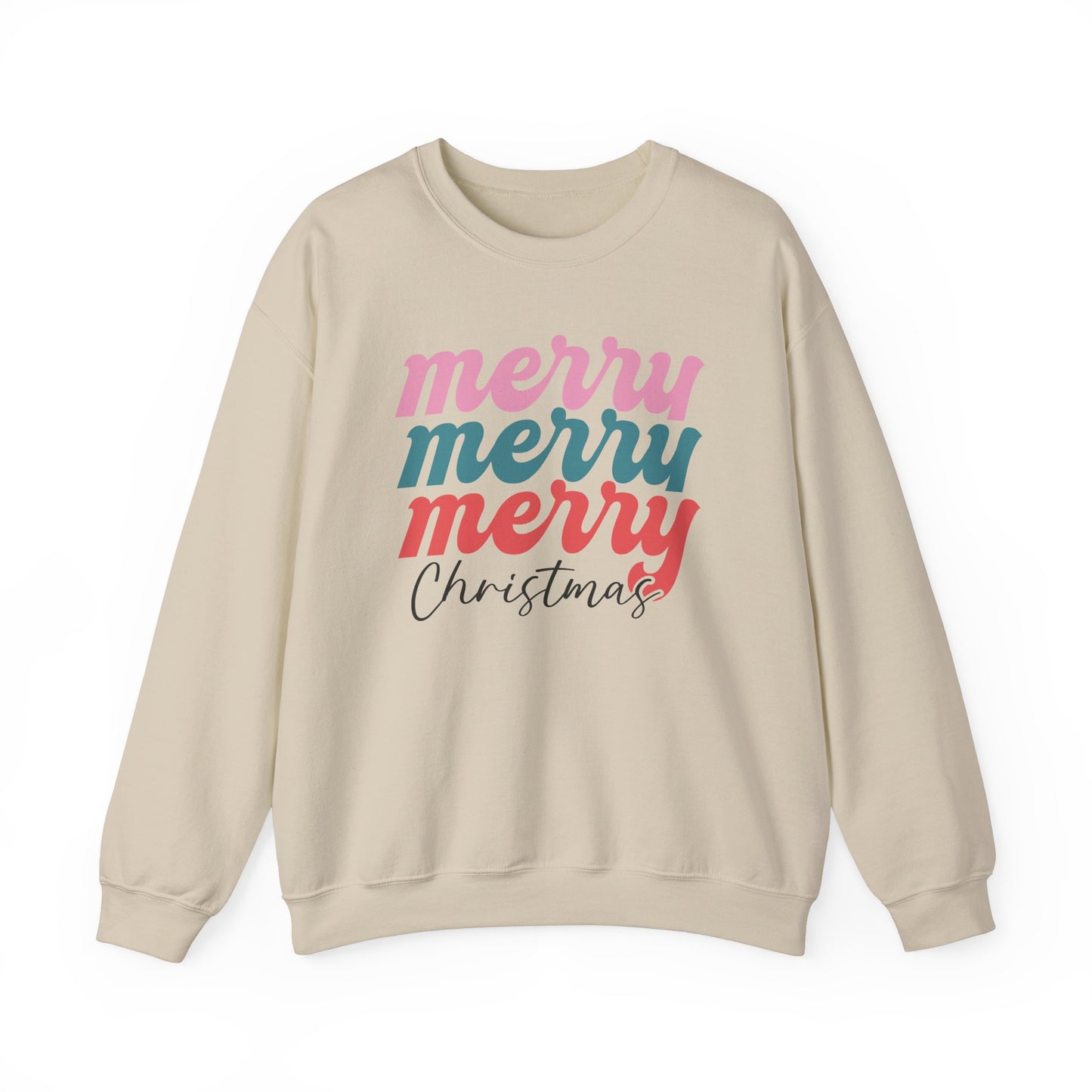 Merry Stacked Christmas Unisex Heavy Blend™ Crewneck Sweatshirt