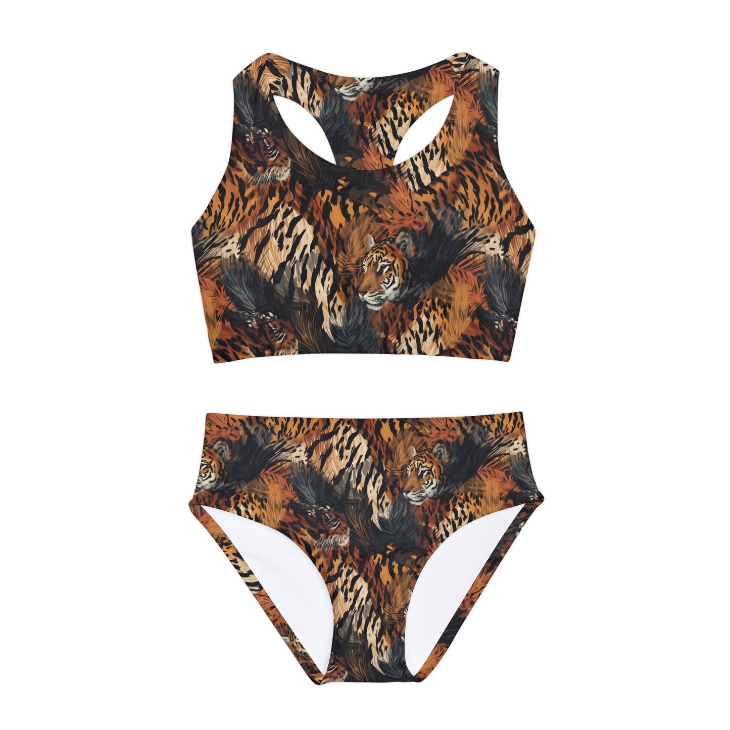 Boho Tiger, Clemson Style Girls Two Piece Swimsuit