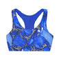 Blue and Silver Marble, Team Colors Girls' Sports Bra