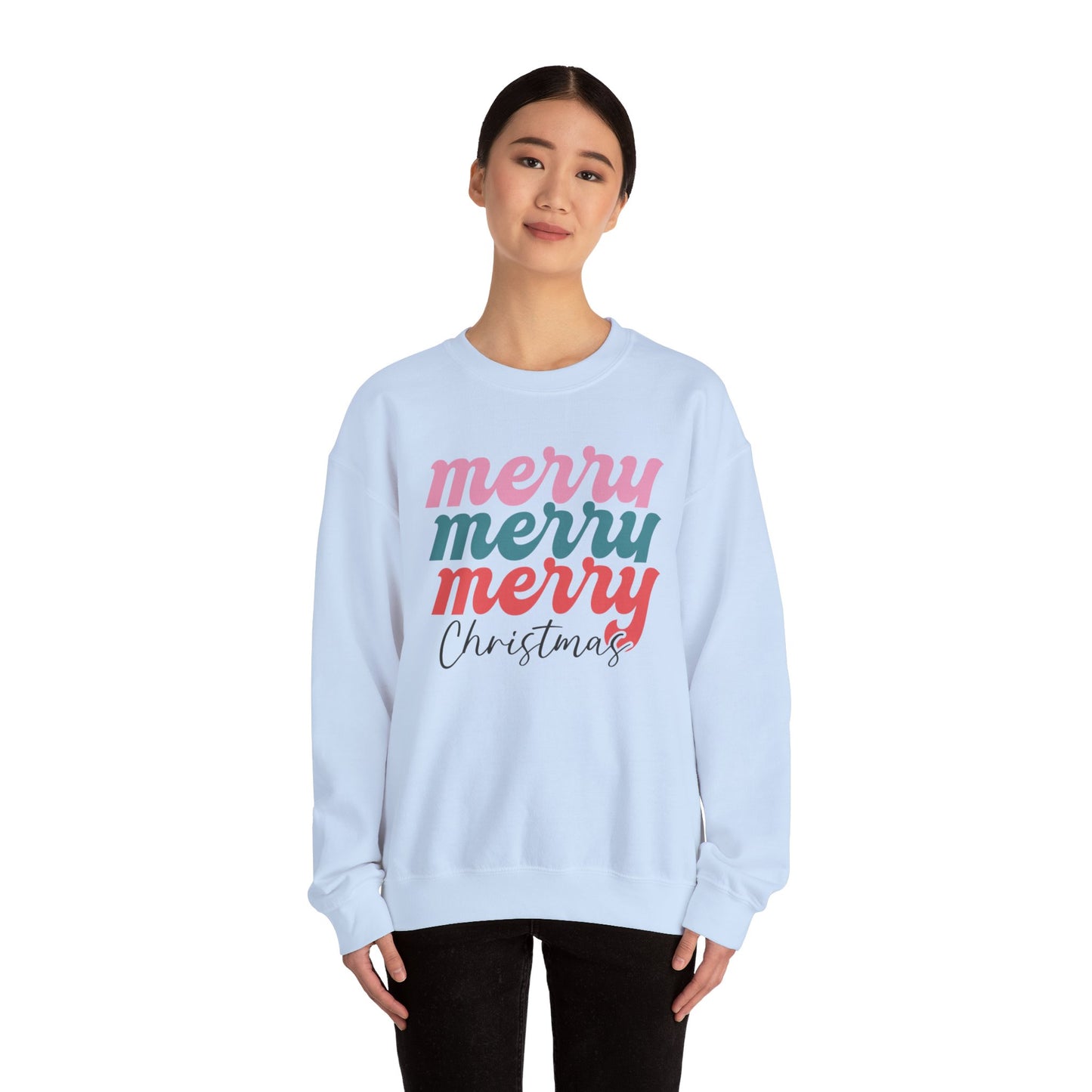 Merry Stacked Christmas Unisex Heavy Blend™ Crewneck Sweatshirt