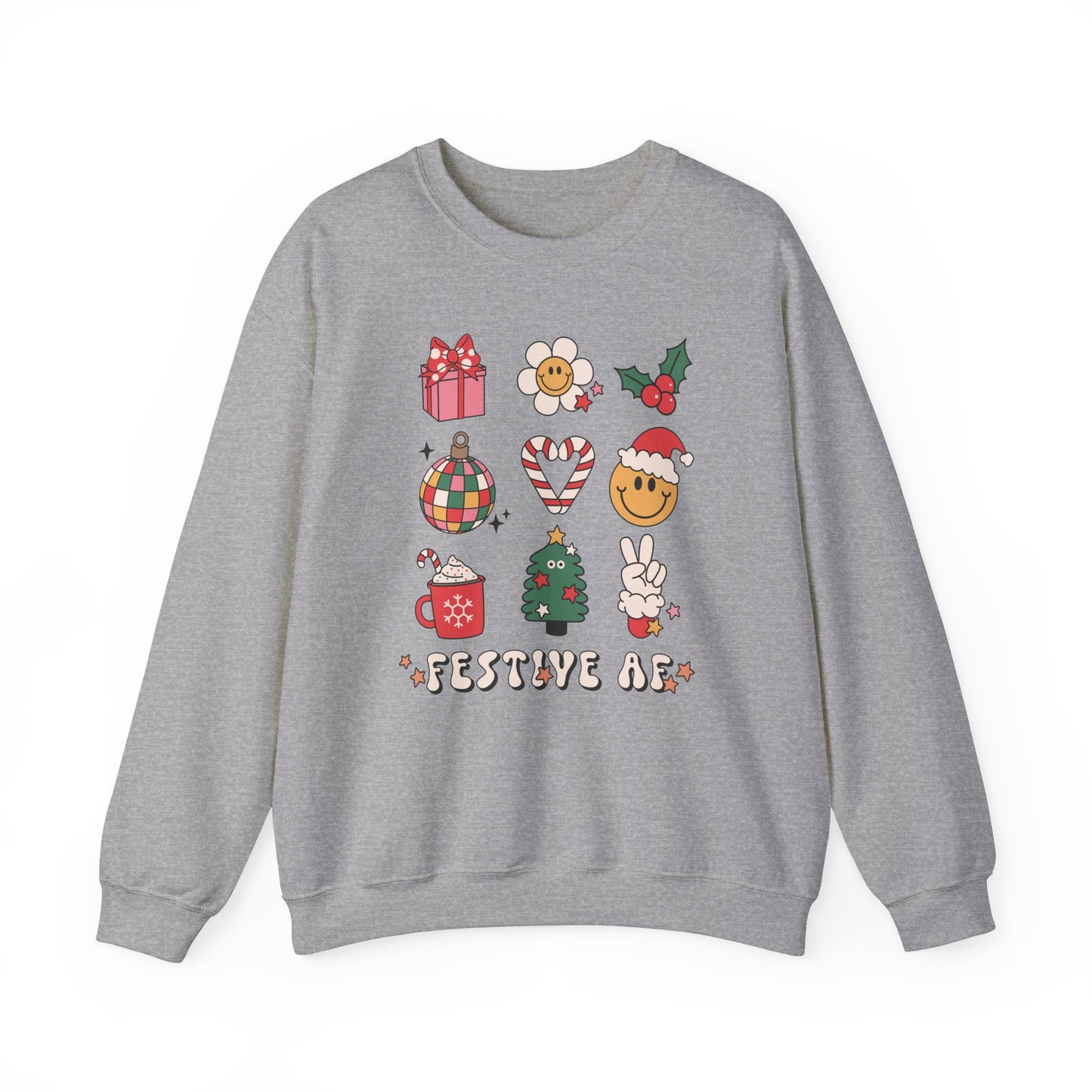 Festive AF Christmas Crewneck Sweatshirt