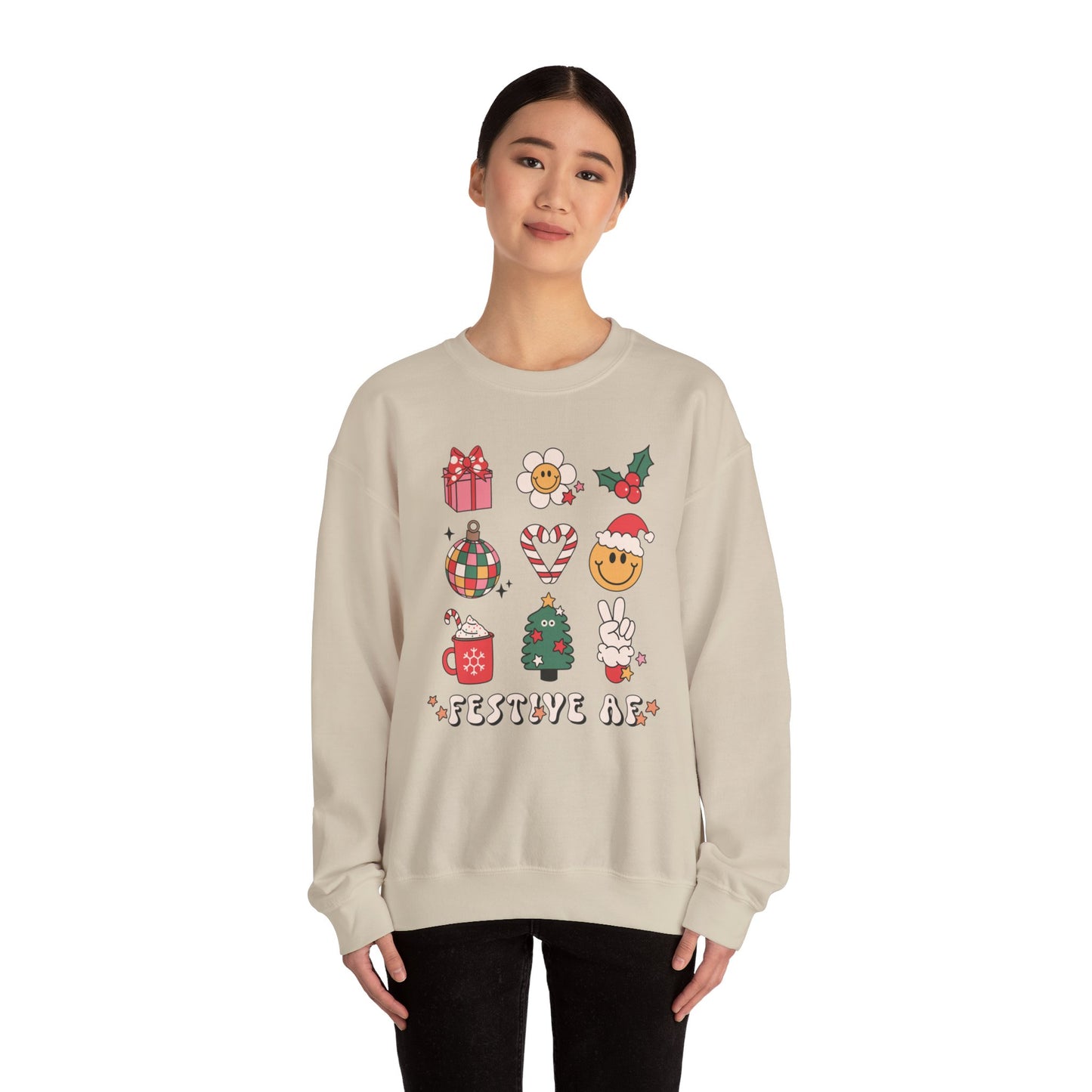 Festive AF Christmas Crewneck Sweatshirt