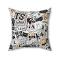 Black Swiftie Square Pillow with Insert, Offered in 4 Sizes