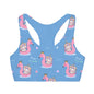 Blue Flamingo Unicorn Summer Girls' Sports Bra