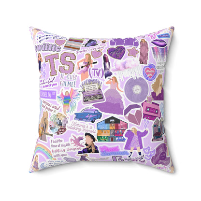 Purple Swiftie Square Pillow with Insert, Offered in 4 Sizes