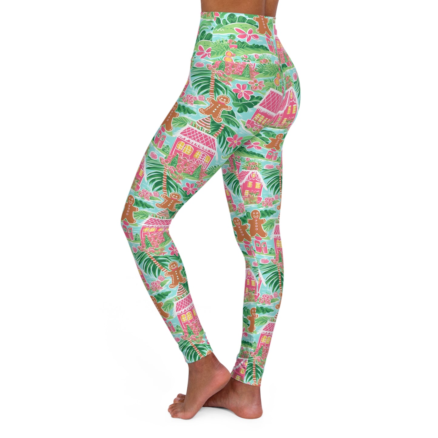 Preppy Gingerbread Christmas High Waisted Yoga Leggings