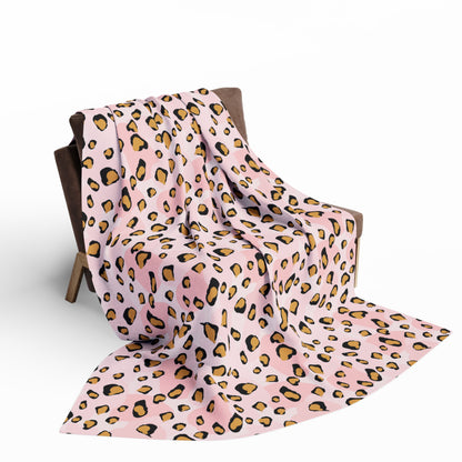 Pink Leopard Arctic Fleece Blanket