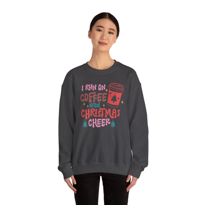 I run on Coffee and Christmas Cheer Unisex Heavy Blend™ Crewneck Sweatshirt