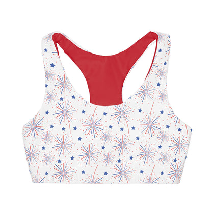 4th of July Style 4 Girls Sports Bra, Independence Day