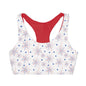 4th of July Style 4 Girls Sports Bra, Independence Day