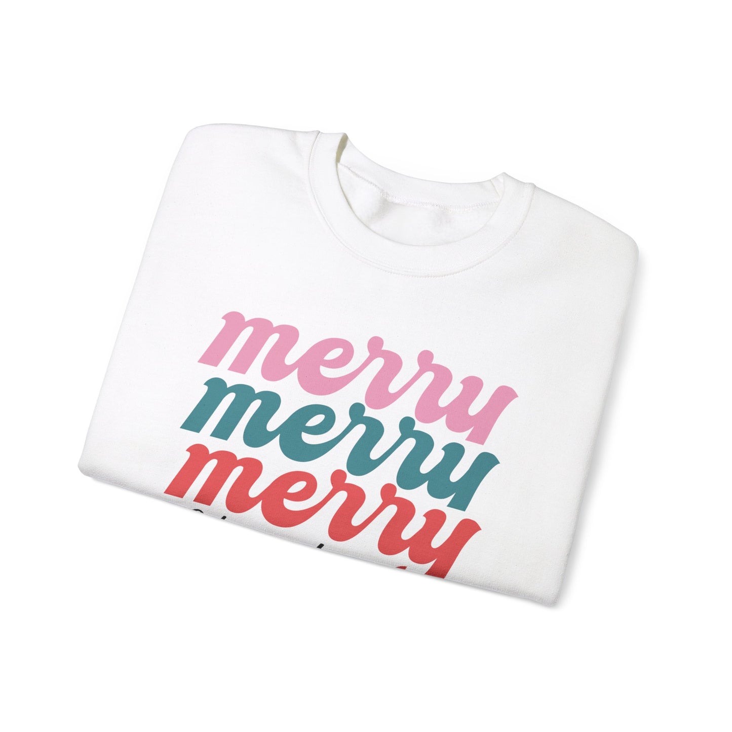 Merry Stacked Christmas Unisex Heavy Blend™ Crewneck Sweatshirt