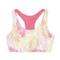 Tropical Leaf Pink, Orange and Yellow Girls Sports Bra