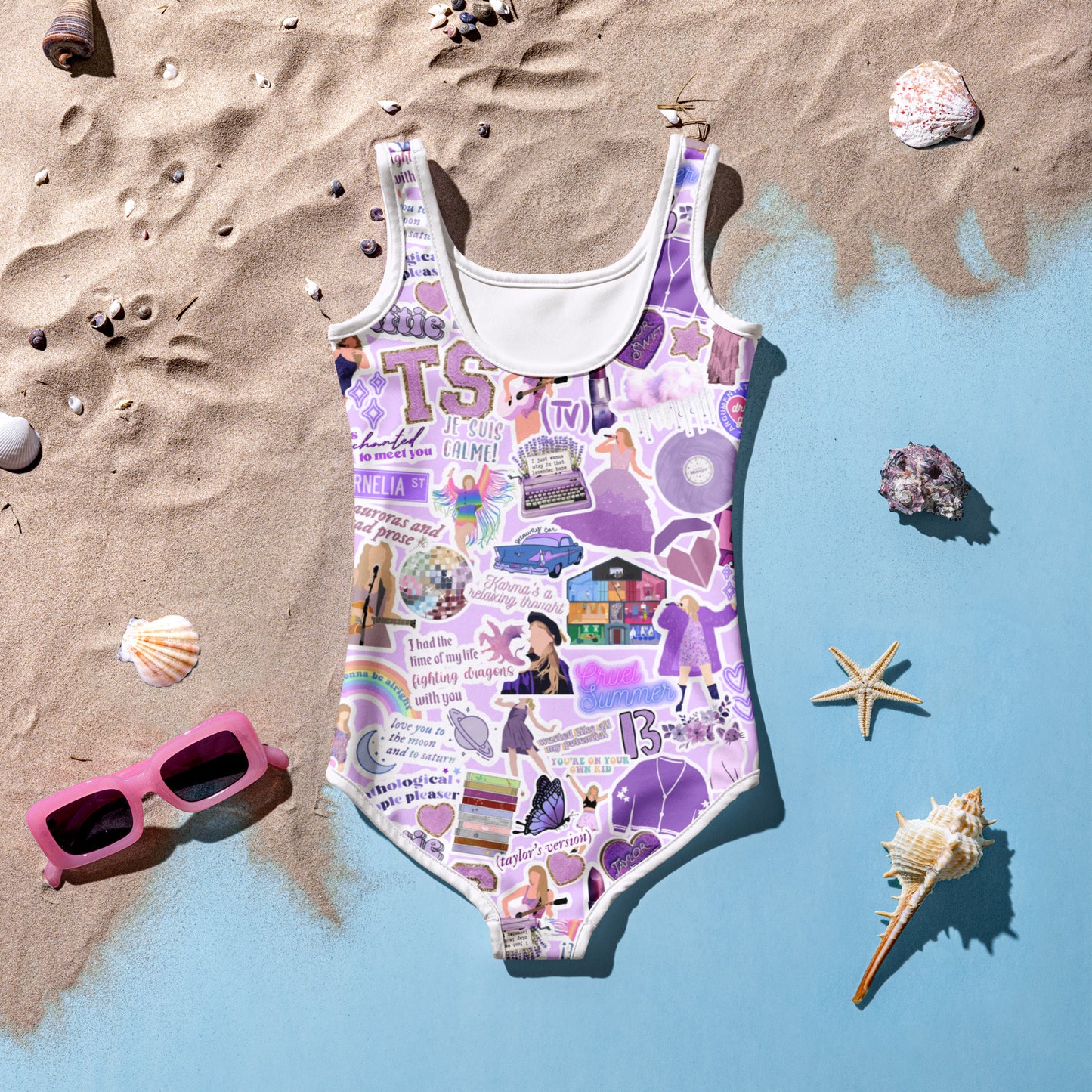 Toddler & Kids Purple Swiftie Style Swimsuit