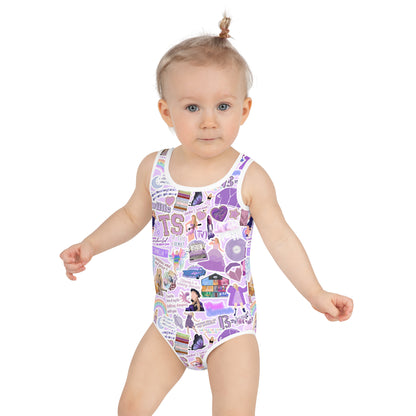 Toddler & Kids Purple Swiftie Style Swimsuit